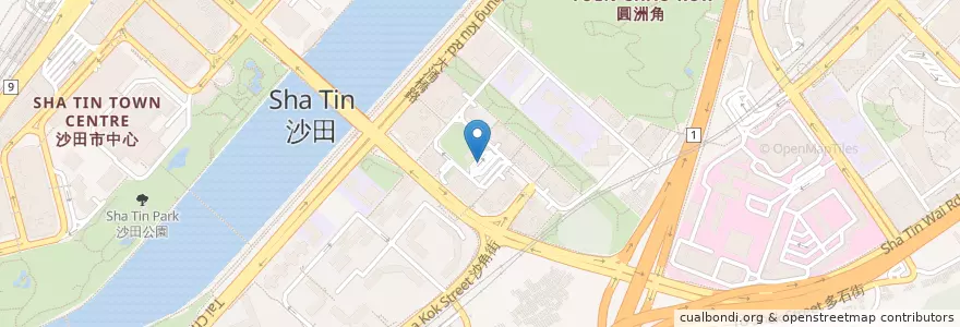 Mapa de ubicacion de 沙田圍 Sha Tin Wai en China, Guangdong, Hong Kong, Wilayah Baru, 沙田區 Sha Tin District.