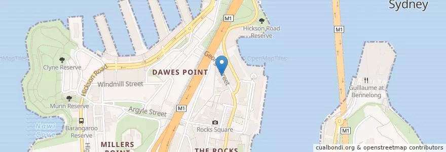 Mapa de ubicacion de The Rocks Market en Австралия, Новый Южный Уэльс, Council Of The City Of Sydney, Sydney.