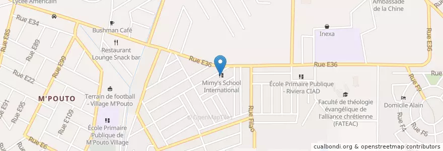 Mapa de ubicacion de Mimy's School International en Côte D'Ivoire, Abidjan, Cocody.