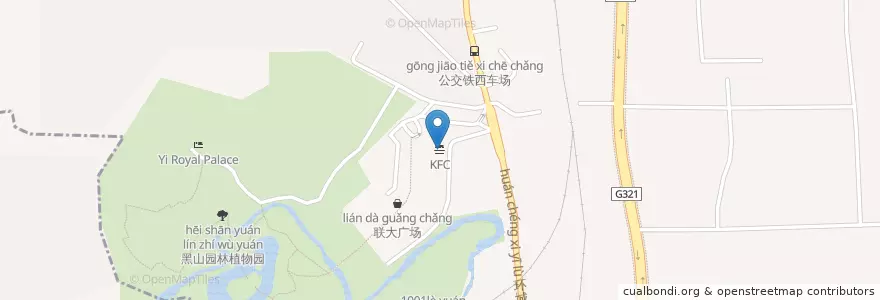 Mapa de ubicacion de 肯德基 en Китай, Гуанси-Чжуанский Автономный Район, 桂林市, 象山区, 南门街道.