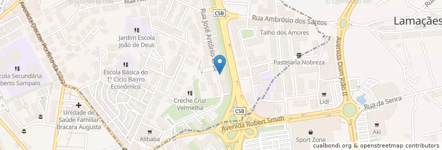 Mapa de ubicacion de Take Away Ta Na Mesa en 葡萄牙, 北部大區, Braga, Cávado, Braga.