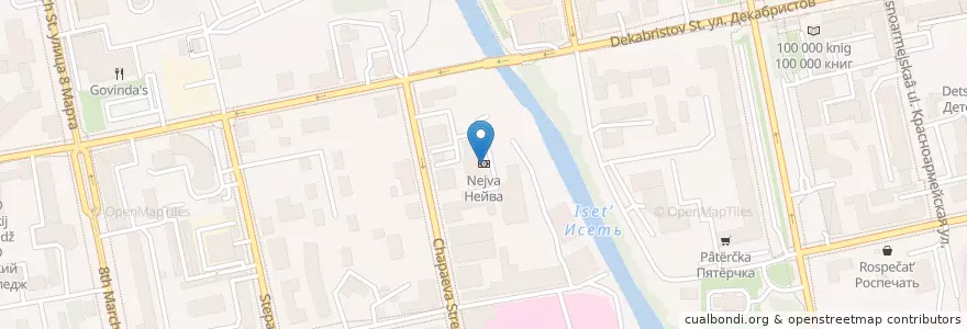 Mapa de ubicacion de Нейва en Rússia, Уральский Федеральный Округ, Свердловская Область, Городской Округ Екатеринбург.