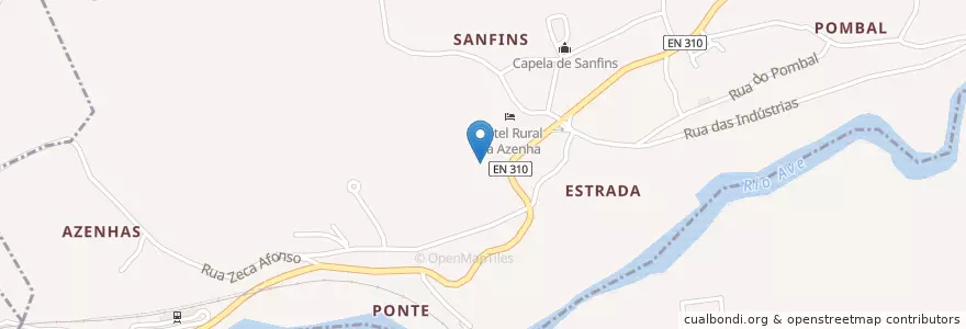 Mapa de ubicacion de Quinta da Azenha en Portugal, Norte, Braga, Ave, Bairro.