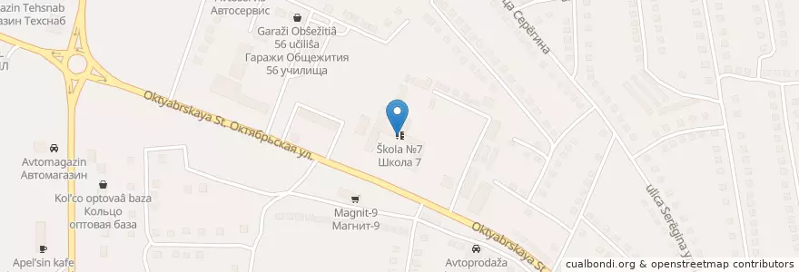 Mapa de ubicacion de Школа №7 en Rusland, Centraal Federaal District, Oblast Voronezj, Россошанский Район, Городское Поселение Россошь.