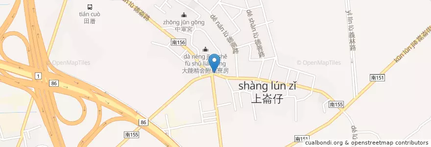Mapa de ubicacion de 萬福祠 en Taiwan, 臺南市, 仁德區.