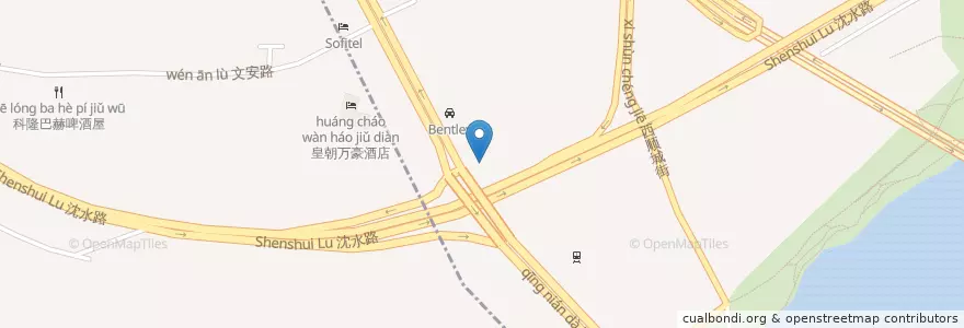 Mapa de ubicacion de CGB en چین, لیائونینگ, 沈阳市, 和平区, 南湖街道, 五里河街道.