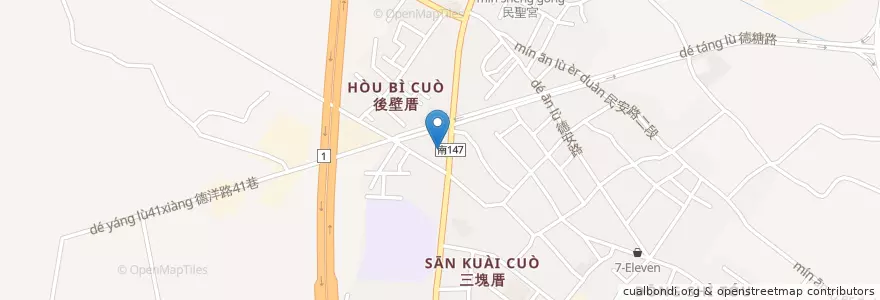 Mapa de ubicacion de 德南派出所 en 臺灣, 臺南市, 仁德區.