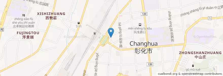 Mapa de ubicacion de 麥當勞彰化中正店 en 타이완, 타이완성, 장화현, 장화 시.