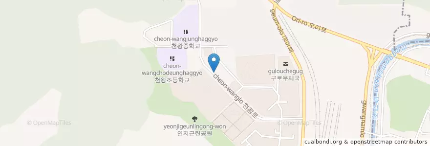 Mapa de ubicacion de 우리교회 en Corea Del Sur, Seúl, 구로구, 오류2동.