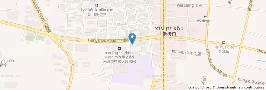 Mapa de ubicacion de 庆善园韩式料理 en الصين, جيانغسو, نانجينغ, 鼓楼区.