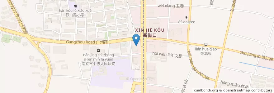Mapa de ubicacion de 广州银行 en China, Jiangsu, Nankín, Gulou.