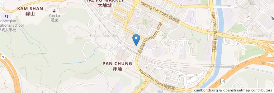 Mapa de ubicacion de 大埔綜合大樓停車場 Tai Po Complex Car Park en China, Hong Kong, Cantão, Novos Territórios, 大埔區 Tai Po District.