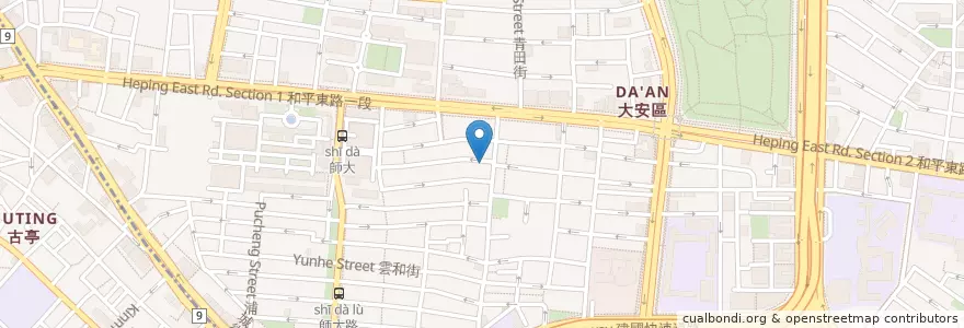 Mapa de ubicacion de 找點心 en 타이완, 신베이 시, 타이베이시, 다안 구.
