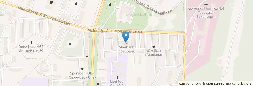 Mapa de ubicacion de Сбербанк en روسیه, Уральский Федеральный Округ, استان چلیابینسک, Миасский Городской Округ.
