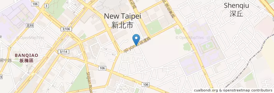 Mapa de ubicacion de 區運小館 en تايوان, تايبيه الجديدة, 板橋區.