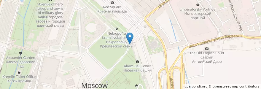 Mapa de ubicacion de Kremlin Clock en Russia, Central Federal District, Moscow, Central Administrative Okrug.