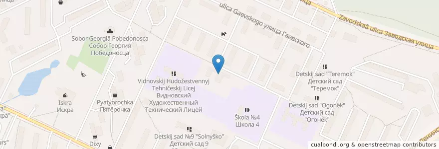 Mapa de ubicacion de Детский сад "Малыш" en ロシア, 中央連邦管区, モスクワ州, Ленинский Городской Округ.