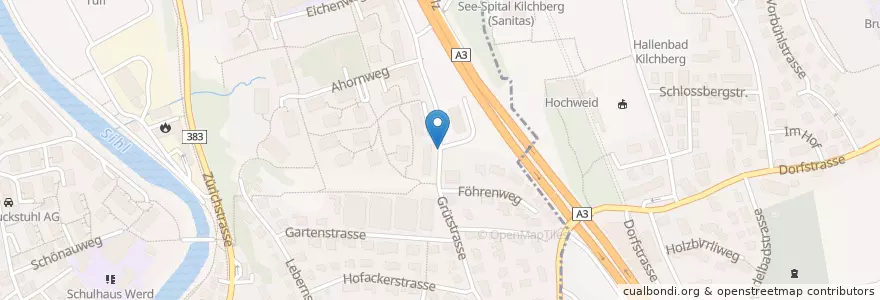 Mapa de ubicacion de Adliswil Dietlimoos / Grütstrasse en スイス, チューリッヒ, Bezirk Horgen, Adliswil.