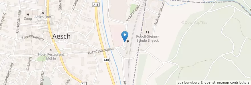Mapa de ubicacion de Aesch (BL) Bahnhof en 스위스, Basel-Landschaft, Bezirk Arlesheim, Aesch.