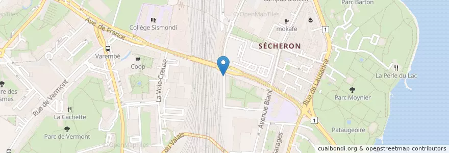 Mapa de ubicacion de Genève Foyer de Sécheron en Switzerland, Geneva, Geneva, Geneva.