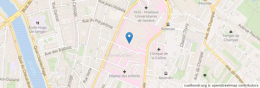 Mapa de ubicacion de Genève HUG / Rue Alcide-Jentzer en Schweiz, Genf, Genf, Genf.