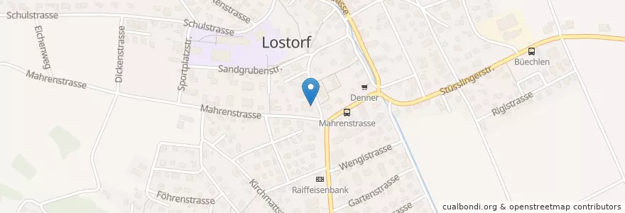 Mapa de ubicacion de Lostorf Burghof en 瑞士, Solothurn, Amtei Olten-Gösgen, Bezirk Gösgen, Lostorf.
