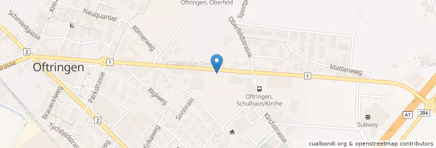 Mapa de ubicacion de Oftringen Gemeindehaus en Suisse, Argovie, Bezirk Zofingen, Oftringen.