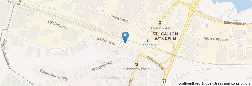Mapa de ubicacion de Sankt Gallen Winkeln Bahnhof en İsviçre, Sankt Gallen, Wahlkreis St. Gallen, St. Gallen.