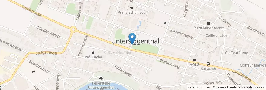 Mapa de ubicacion de Untersiggenthal Gemeindehaus en Zwitserland, Aargau, Bezirk Baden, Untersiggenthal.