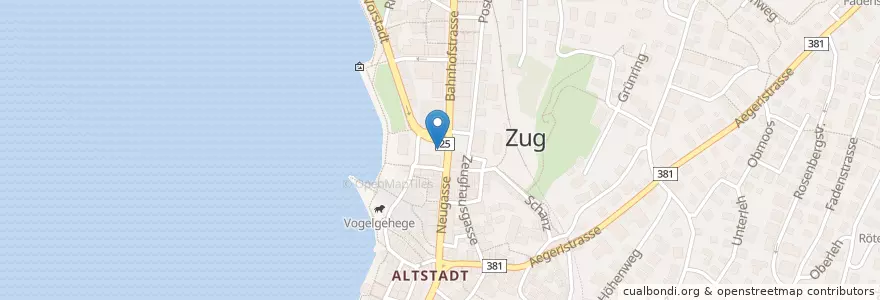 Mapa de ubicacion de Zug Postplatz en Svizzera, Zugo, Zugo.