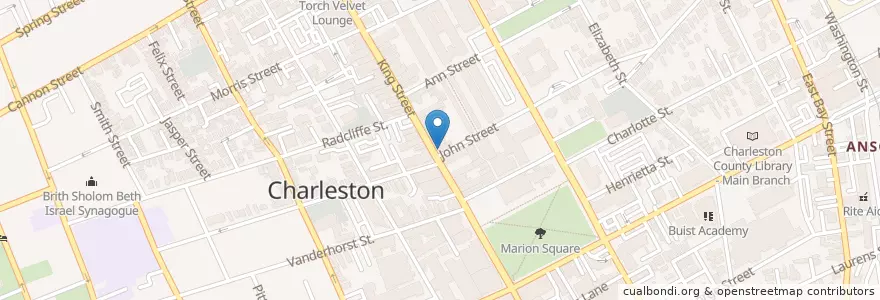 Mapa de ubicacion de JohnKing Grill & Bar en Amerika Syarikat, Carolina Selatan, Charleston County, Charleston.