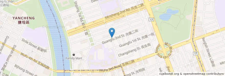 Mapa de ubicacion de 中油加油站 en 臺灣, 高雄市, 前金區.