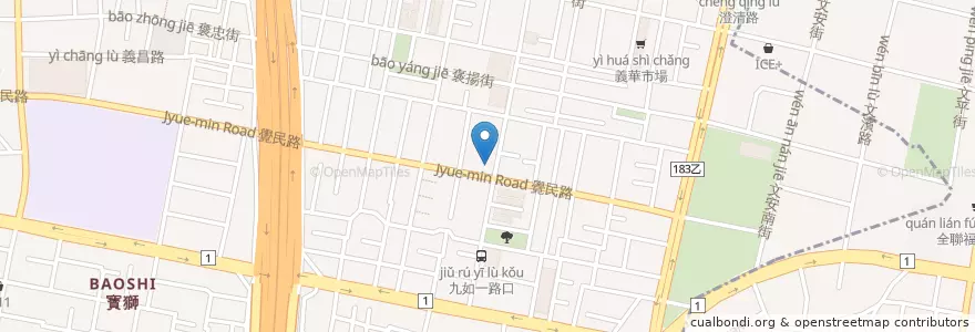Mapa de ubicacion de Crown Cafe en Taiwán, Kaohsiung, 三民區.