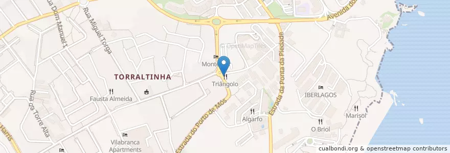 Mapa de ubicacion de Triângolo en Portugal, Algarve, Algarve, Faro, Lagos, São Gonçalo De Lagos.