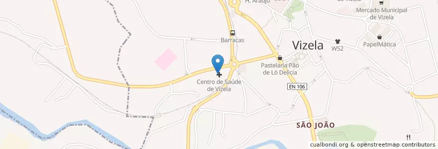 Mapa de ubicacion de Centro de Saúde de Vizela en Portugal, Norte, Braga, Ave, Vizela, Caldas De Vizela.