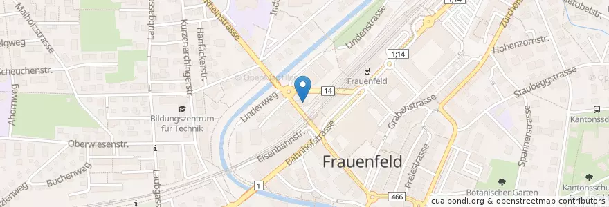 Mapa de ubicacion de Spielgruppe Elternverein Frauenfeld en Schweiz, Thurgau, Bezirk Frauenfeld, Frauenfeld.