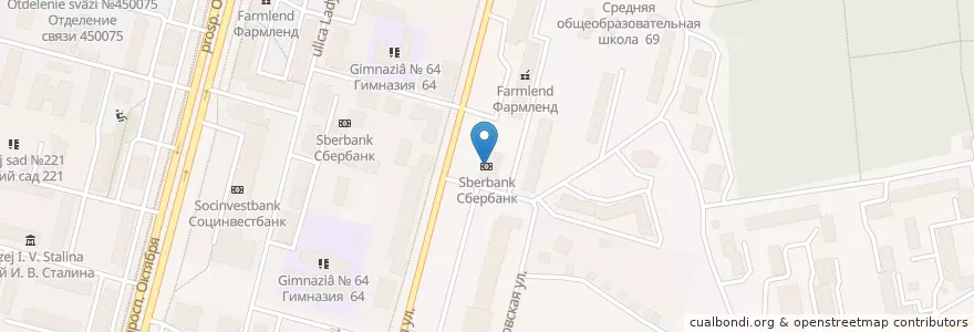 Mapa de ubicacion de Сбербанк en Rusya Federasyonu, Приволжский Федеральный Округ, Başkurdistan, Городской Округ Уфа.