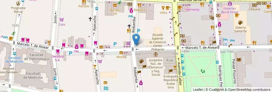 Mapa de ubicacion de 1er Euro, Recoleta en 阿根廷, Ciudad Autónoma De Buenos Aires, Comuna 2, 布宜诺斯艾利斯.