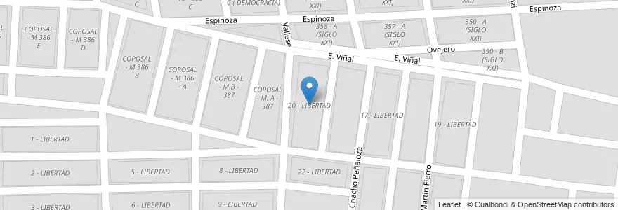 Mapa de ubicacion de 20 - LIBERTAD en 阿根廷, Salta, Capital, Municipio De Salta, Salta.