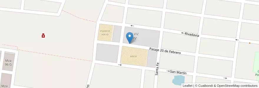 Mapa de ubicacion de 20 ViV. IPV en 阿根廷, Salta, Cafayate, Municipio De Cafayate.
