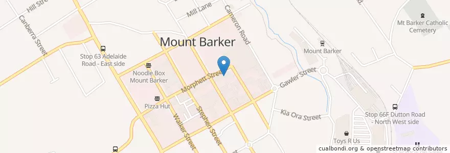 Mapa de ubicacion de Dominos en Австралия, Южная Австралия, Mount Barker District Council.