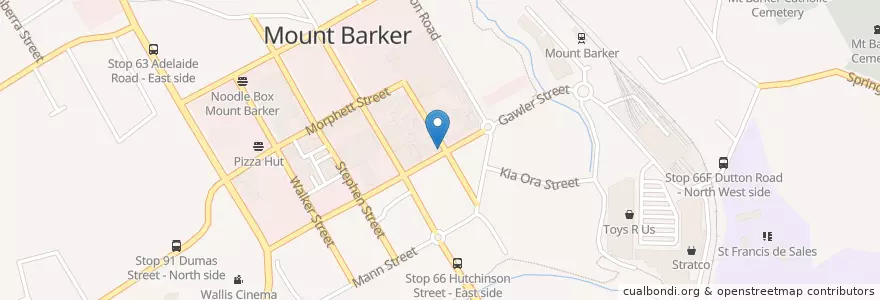 Mapa de ubicacion de Grays Inn en Australië, Zuid-Australië, Mount Barker District Council.