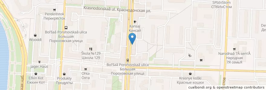 Mapa de ubicacion de Дерби en Russia, Northwestern Federal District, Leningrad Oblast, Saint Petersburg, Красногвардейский Район, Округ Большая Охта.