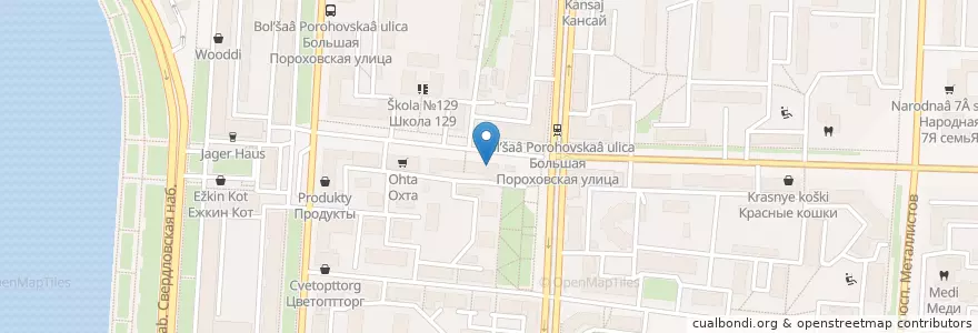 Mapa de ubicacion de Палома en Russia, Northwestern Federal District, Leningrad Oblast, Saint Petersburg, Красногвардейский Район, Округ Большая Охта.