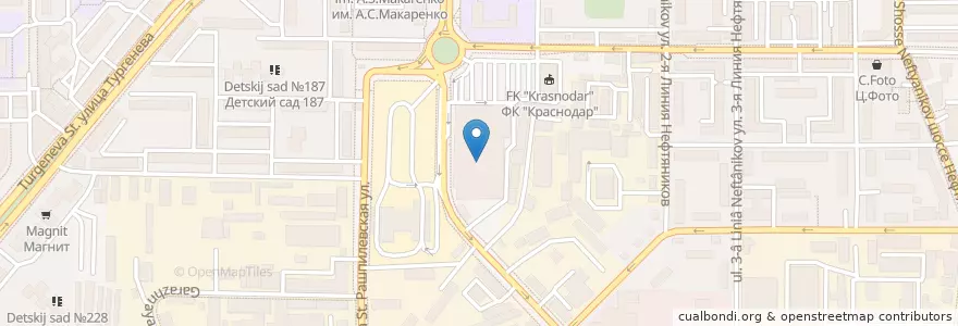 Mapa de ubicacion de Мелодия здоровья en Russland, Föderationskreis Südrussland, Region Krasnodar, Городской Округ Краснодар.