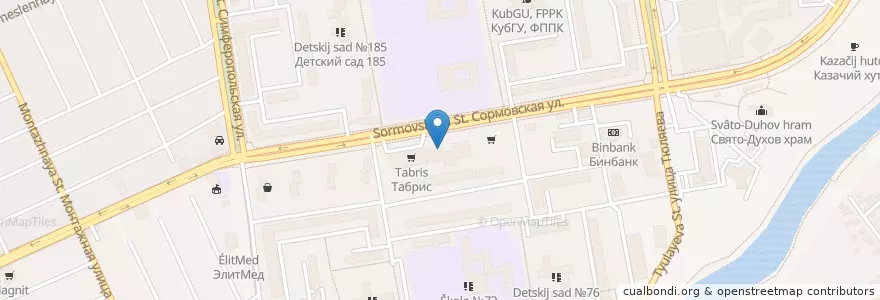 Mapa de ubicacion de Трик-Фарма en Rússia, Distrito Federal Do Sul, Krai De Krasnodar, Городской Округ Краснодар.