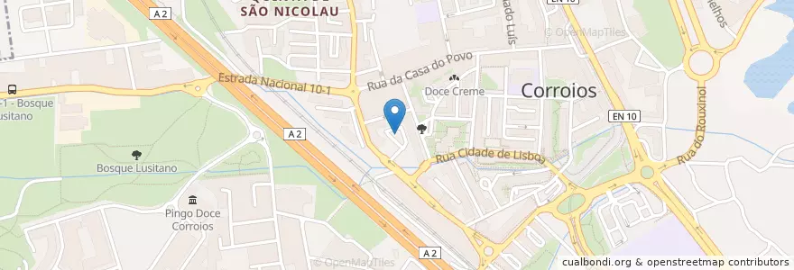 Mapa de ubicacion de Parque de Estacionamento Praceta Brejos da Helena en البرتغال, Área Metropolitana De Lisboa, شطوبر, شبه جزيرة شطوبر, Seixal, Corroios.
