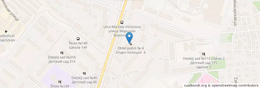 Mapa de ubicacion de Отдел полиции №4 en Russland, Föderationskreis Wolga, Oblast Nischni Nowgorod, Stadtkreis Nischni Nowgorod.