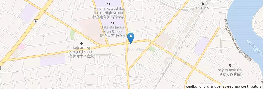 Mapa de ubicacion de 法善寺 en Japonya, 東京都, 葛飾区.