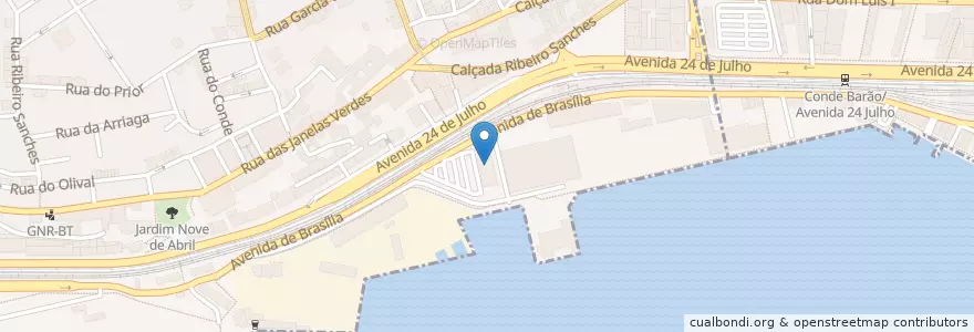 Mapa de ubicacion de Kais en Portugal, Área Metropolitana De Lisboa, Lisboa, Grande Lisboa, Estrela.